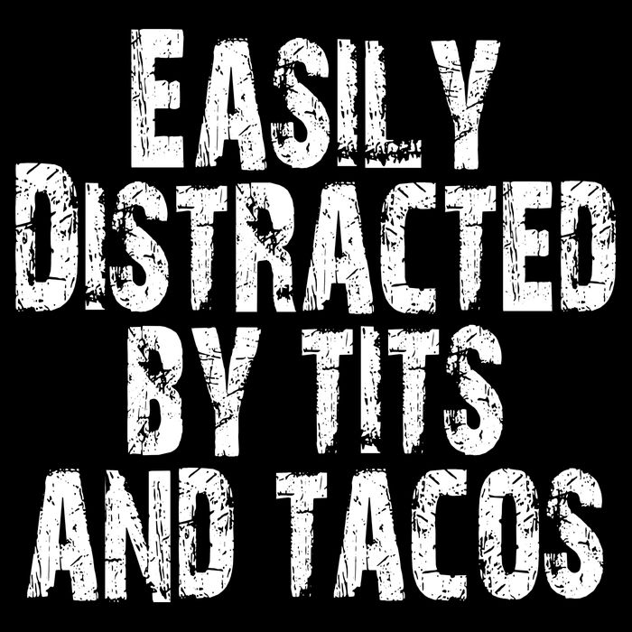 Easily Distracted By Tits And Tacos Funny Vintage Backpack