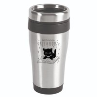 Easily Distracted By Cats And Books Funny Cat & Book Lover 16oz Travel Tumbler