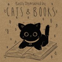 Easily Distracted By Cats And Books Funny Cat & Book Lover Cotton Canvas Backpack