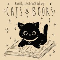 Easily Distracted By Cats And Books Funny Cat & Book Lover Drawstring Bag