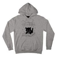 Easily Distracted By Cats And Books Funny Cat & Book Lover Tall Hoodie