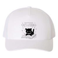 Easily Distracted By Cats And Books Funny Cat & Book Lover Yupoong Adult 5-Panel Trucker Hat