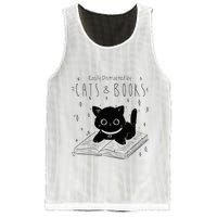 Easily Distracted By Cats And Books Funny Cat & Book Lover Mesh Reversible Basketball Jersey Tank