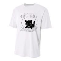 Easily Distracted By Cats And Books Funny Cat & Book Lover Youth Performance Sprint T-Shirt