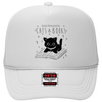 Easily Distracted By Cats And Books Funny Cat & Book Lover Hat