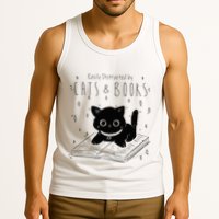 Easily Distracted By Cats And Books Funny Cat & Book Lover Tank Top
