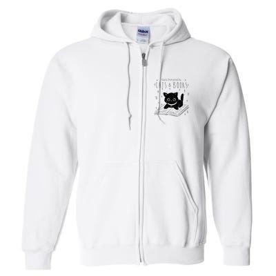 Easily Distracted By Cats And Books Funny Cat & Book Lover Full Zip Hoodie