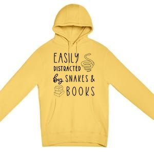 Easily Distracted By Snakes & Book Premium Pullover Hoodie