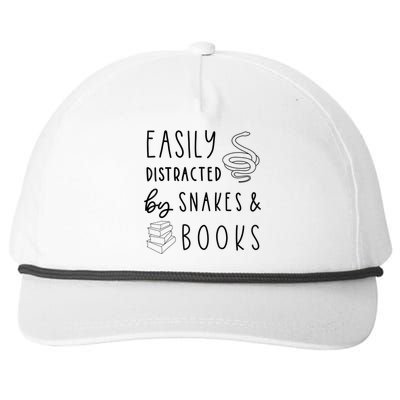 Easily Distracted By Snakes & Book Snapback Five-Panel Rope Hat