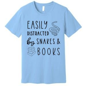 Easily Distracted By Snakes & Book Premium T-Shirt