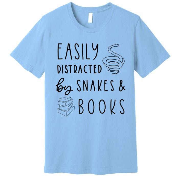 Easily Distracted By Snakes & Book Premium T-Shirt