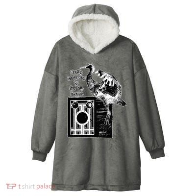Easily Distracted By Sandhill Cranes Wantique Camera Hooded Wearable Blanket