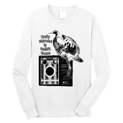 Easily Distracted By Sandhill Cranes Wantique Camera Long Sleeve Shirt