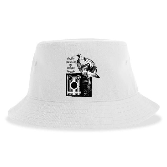 Easily Distracted By Sandhill Cranes Wantique Camera Sustainable Bucket Hat