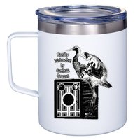 Easily Distracted By Sandhill Cranes Wantique Camera 12oz Stainless Steel Coffee Mug