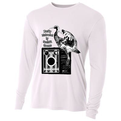 Easily Distracted By Sandhill Cranes Wantique Camera Cooling Performance Long Sleeve Crew