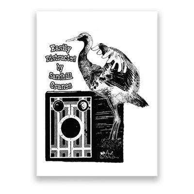 Easily Distracted By Sandhill Cranes Wantique Camera Poster