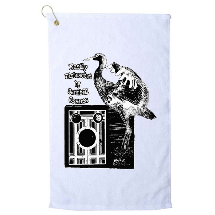Easily Distracted By Sandhill Cranes Wantique Camera Golf Towel