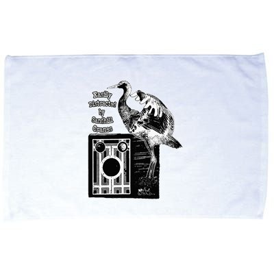 Easily Distracted By Sandhill Cranes Wantique Camera Microfiber Hand Towel