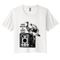 Easily Distracted By Sandhill Cranes Wantique Camera Women's Crop Top Tee