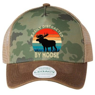 Easily Distracted By Moose Vintage Funny Moose Legacy Tie Dye Trucker Hat