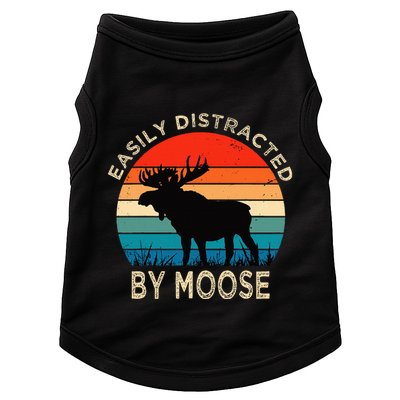 Easily Distracted By Moose Vintage Funny Moose Doggie Tank