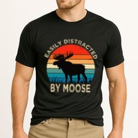 Easily Distracted By Moose Vintage Funny Moose Performance Shirt