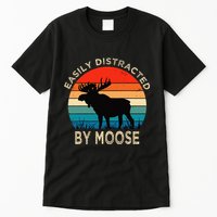 Easily Distracted By Moose Vintage Funny Moose Tall T-Shirt