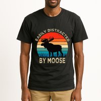 Easily Distracted By Moose Vintage Funny Moose Tall T-Shirt