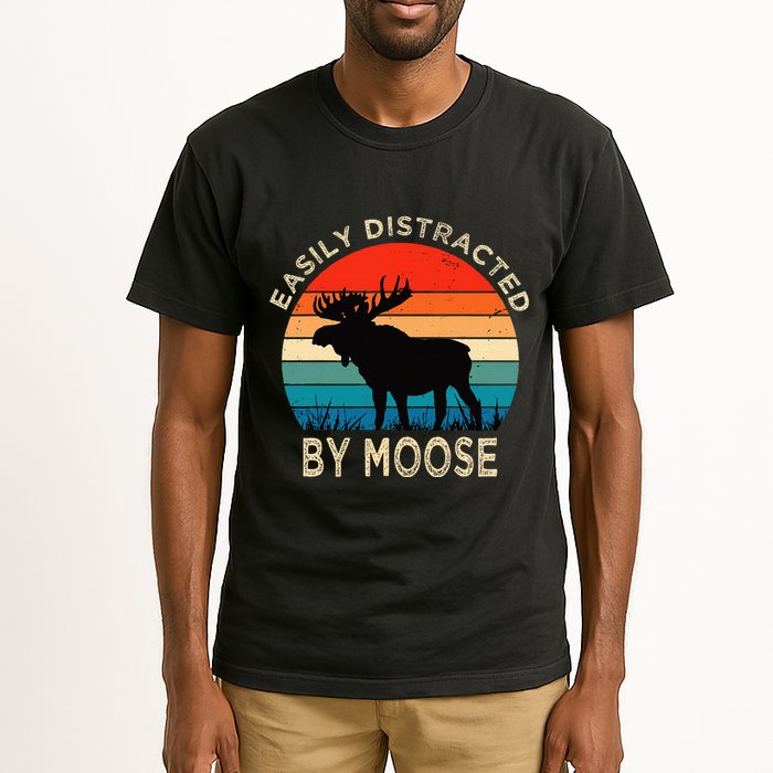 Easily Distracted By Moose Vintage Funny Moose Tall T-Shirt