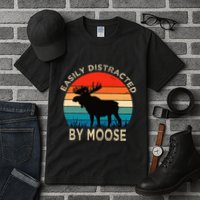 Easily Distracted By Moose Vintage Funny Moose Tall T-Shirt