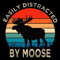Easily Distracted By Moose Vintage Funny Moose Backpack