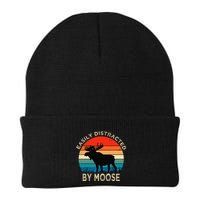 Easily Distracted By Moose Vintage Funny Moose Beanie