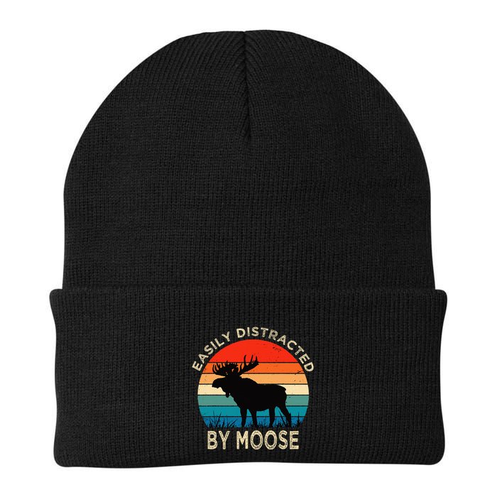 Easily Distracted By Moose Vintage Funny Moose Beanie