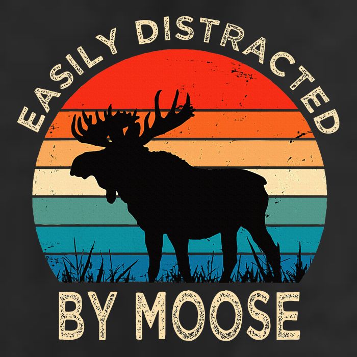 Easily Distracted By Moose Vintage Funny Moose Beanie