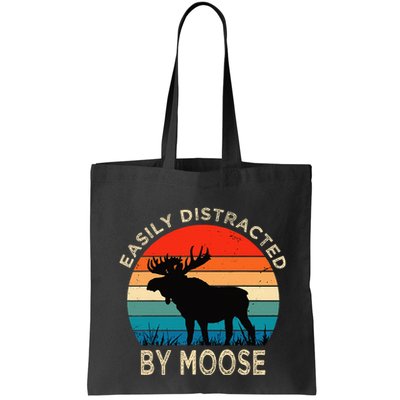 Easily Distracted By Moose Vintage Funny Moose Bag