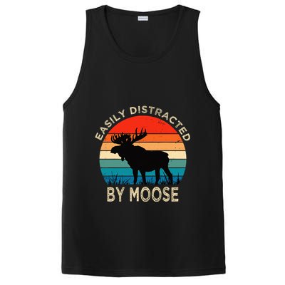 Easily Distracted By Moose Vintage Funny Moose PosiCharge Competitor Tank
