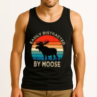 Easily Distracted By Moose Vintage Funny Moose Tank Top