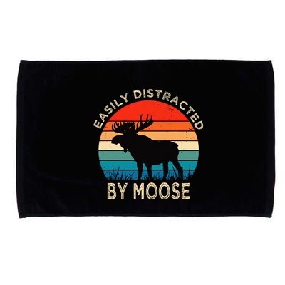 Easily Distracted By Moose Vintage Funny Moose Microfiber Hand Towel