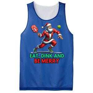 Eat Dink Be Merry Santa Claus Pickleball Christmas Xmas Gift Mesh Reversible Basketball Jersey Tank