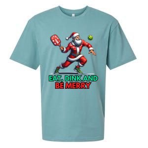 Eat Dink Be Merry Santa Claus Pickleball Christmas Xmas Gift Sueded Cloud Jersey T-Shirt