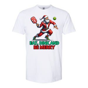 Eat Dink Be Merry Santa Claus Pickleball Christmas Xmas Gift Softstyle CVC T-Shirt