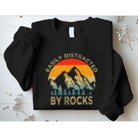 Easily Distracted By Rocks Vintage Funny Rocks Sweatshirt