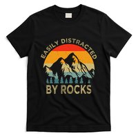 Easily Distracted By Rocks Vintage Funny Rocks T-Shirt