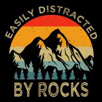 Easily Distracted By Rocks Vintage Funny Rocks Bucket Hat