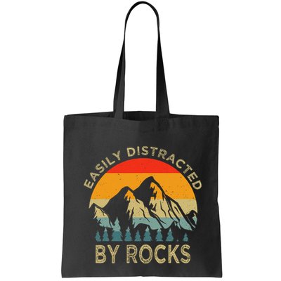 Easily Distracted By Rocks Vintage Funny Rocks Bag