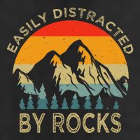 Easily Distracted By Rocks Vintage Funny Rocks Hat