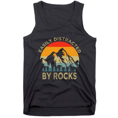 Easily Distracted By Rocks Vintage Funny Rocks Tank Top