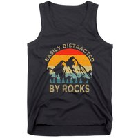 Easily Distracted By Rocks Vintage Funny Rocks Tank Top