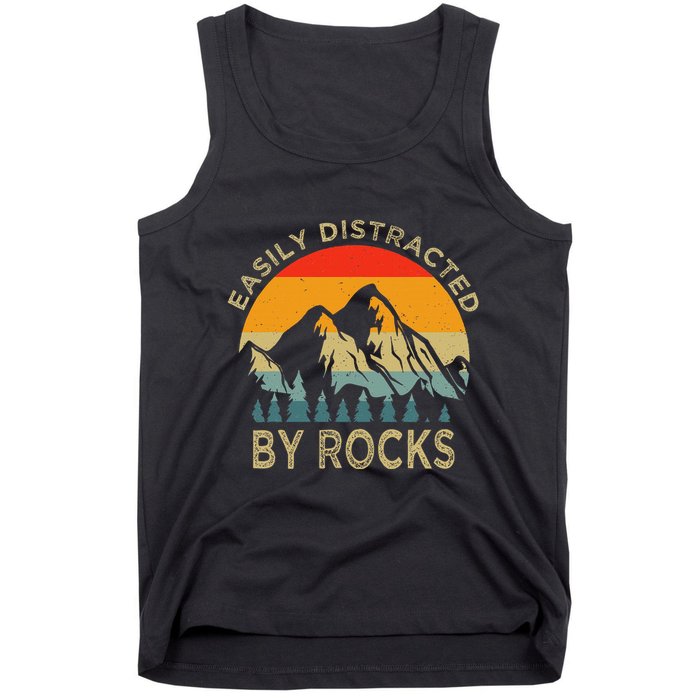 Easily Distracted By Rocks Vintage Funny Rocks Tank Top
